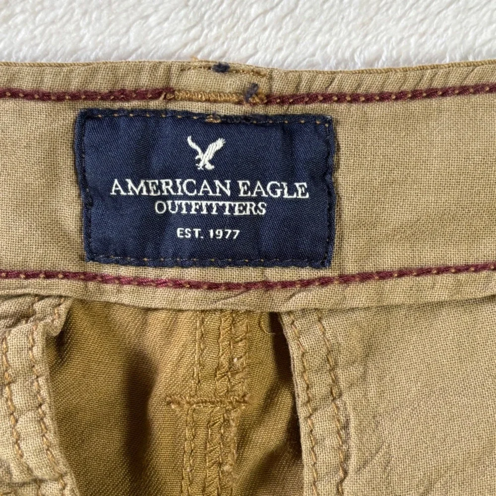 American Eagle Outfitters Mens Brown Cargo Shorts Size 30 Cotton Twill Outdoor
